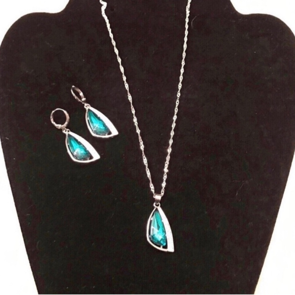 Sterling silver necklace and earrings